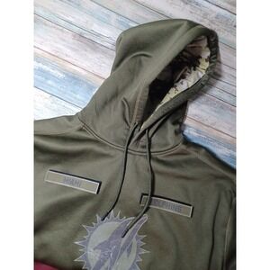 Nike Miami Dolphins On Field NFL Military Green Hoodie Sweatshirt Men's XXL